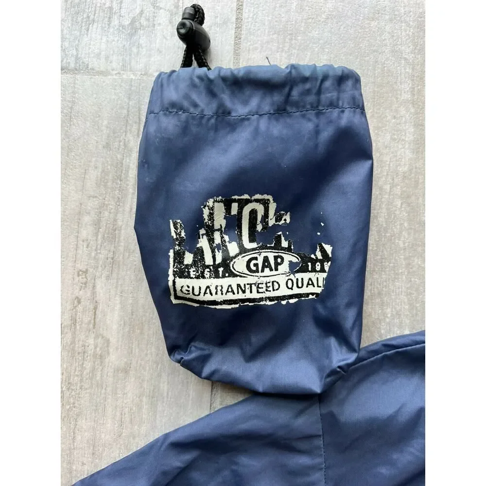 BABY GAP Navy Blue Lightweight Rain Jacket Hooded Package w/ Travel Pouch 12-24M